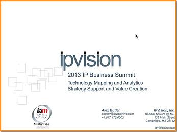 Technology Mapping & Corporate Strategy - IP Business Summit